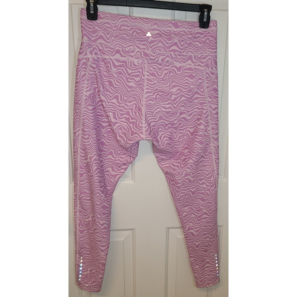 Tek Gear Pink Purple Ultra Stretch XL High Rise Athletic Leggings Boho Hippie